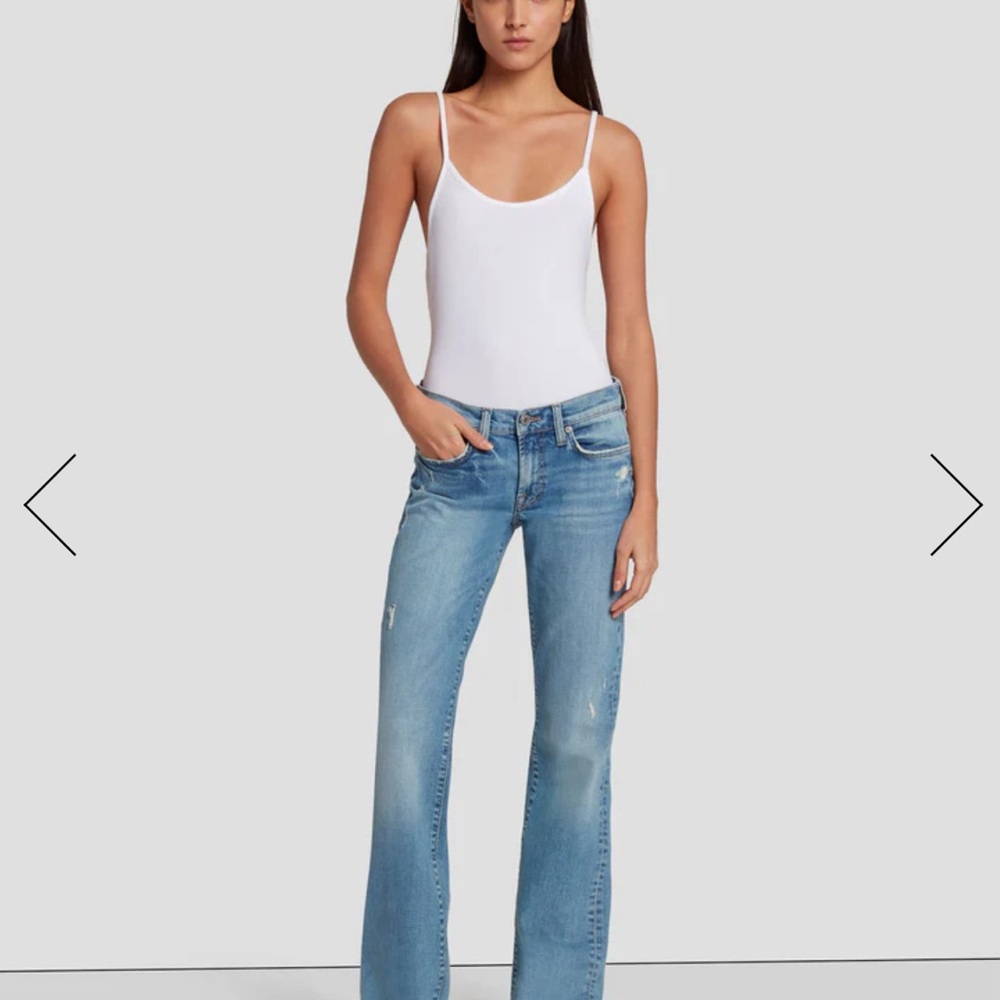 7 For All Mankind Blue Boot Cut Jeans Timeless Design